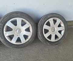 16inch genuine Audi Alloys 5x112 good tyres