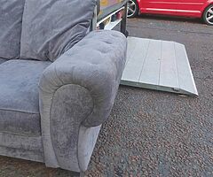 Grey fabric group sofa chesterfield £249 dimensions in last pic mint condition - Image 4/7