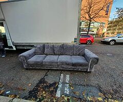 Grey fabric group sofa chesterfield £249 dimensions in last pic mint condition - Image 5/7