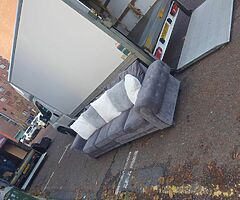 Grey fabric group sofa chesterfield £249 dimensions in last pic mint condition - Image 7/7