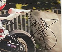 JOHN McGUINNESS LIMITED FRAMED "SIGNED" PHOTO - Isle of Man TT North West 200 Ulster Grand Prix BSB