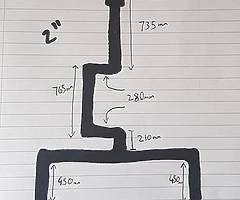 Stainless steel 304 twin pipes all measurements in 2nd picture