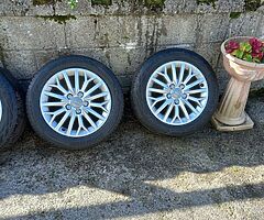 Audi A3 16s genuine alloy wheels with good tyres for sale