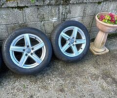 Audi A3 16s genuine alloy wheels with good tyres for sale