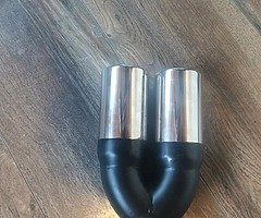 Twin tips for car exhaust chrome