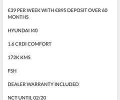 2012 Hyundai i40 Finance this car from €39 P/W - Image 9/10