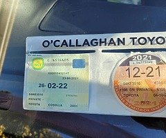 Toyota corolla ncted and tax..