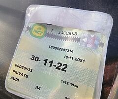 AUDI A4, WITH 12 MONTHS NCT JUST PAST!