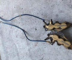 Tokico gsxr 1000 6 pot calipers and brake lines originally of gsx1200