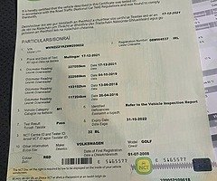 Vw golf NCT 10-22