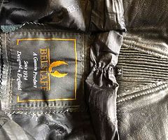 Motorbike leather trousers and jacket