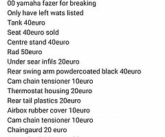 Yamaha fzs 600 parts - Image 9/10