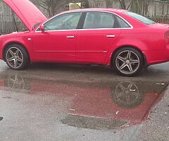 Red A4 audi sline for brakeing