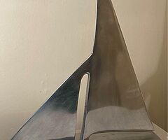 Chrome sailing boat 37X30cm