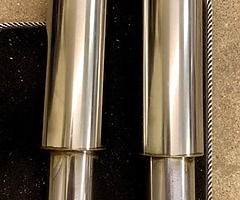 Stainless Steel end cans with 3” tips