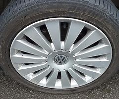 5 VW alloys new tyres - Image 1/2