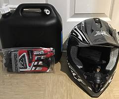 WULF PRO sport Helmet (Brand new) GP-Pro gloves (Brand New) and 10L Jerry Can (Brand new)