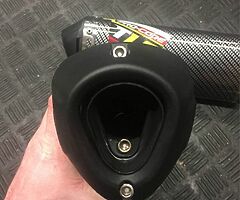2 pitbike race exhaust cans in carbon