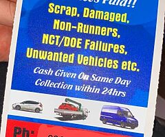 All cars, vans, jeeps bought driving or not driving
Can collect with a recovery truck pm what's out
