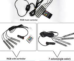 RGB Car Bottom LED Car 12V Glow Interior Decorative 4in1 AUTO RGB Light Foot Lamp Universal  DJ