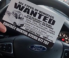 All vehicles wanted