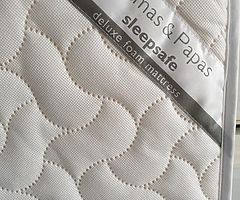 Mamas and Papas pine cot and deluxe foam mattress