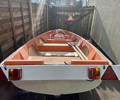 12 ft fiberglass  boat  and trailer