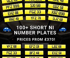 100+ Short NI vehicle Regs 