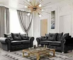 Brand new high quality italian plush grey velvet 3+2 suite of furniture - Image 4/4