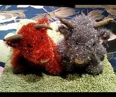 Hand knitted alpacas and highland cows