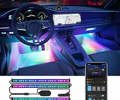 49£ Interior Car Lights with App Control, Segmented Colour, 2-Line Design Lighting Kit