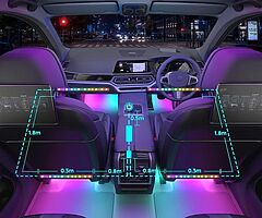 49£ Interior Car Lights with App Control, Segmented Colour, 2-Line Design Lighting Kit - Image 3/8