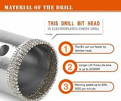 30£ Hole Saw Drill Bits Tools Set for Glass/Tile/Ceramic/Marble Carbon Steel 8mm-50mm 10 PCS - Image 4/7