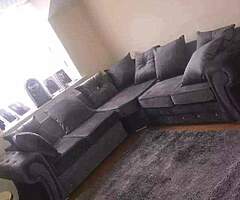 Brand new high quality Italian plush grey velvet corner sofa