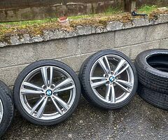 Bmw 19inch genuine alloy wheels with good tyres for sale