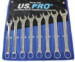 BRAND NEW 8PCS JUMBO METRIC COMBINATION WRENCH SET