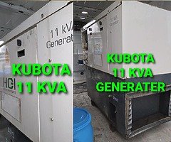 2 generators 11kva kubota super silent very low hours,  kawasaki generator GA3200A