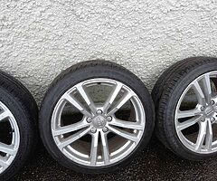 Audi vw 18inch genuine alloy wheels with good tyres for sale