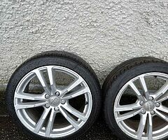 Audi vw 18inch genuine alloy wheels with good tyres for sale