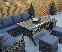 10 SEATER GARDEN RATTAN FURNITURE SET + DINING TABLE - Brand New - DELIVERY 