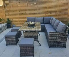 10 SEATER GARDEN RATTAN FURNITURE SET + DINING TABLE - Brand New - DELIVERY 