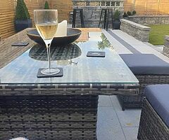10 SEATER GARDEN RATTAN FURNITURE SET + DINING TABLE - Brand New - DELIVERY 
