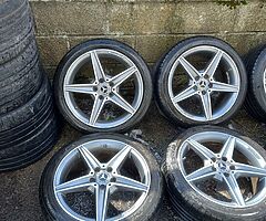 Mercedes 18inch genuine AMG alloy wheels with good tyres for sale