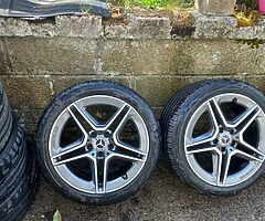 Mercedes 18inch genuine AMG alloy wheels with good tyres for sale