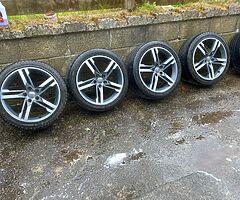 Audi A4 A6 18inch genuine alloy wheels with good tyres for sale