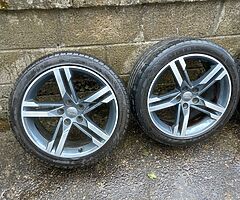 Audi A4 A6 18inch genuine alloy wheels with good tyres for sale - Image 4/4