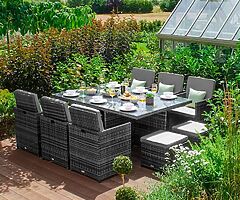CUBE GARDEN RATTAN FURNITURE SET — 