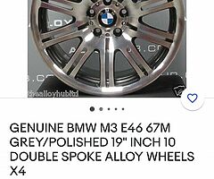 E46 m3 genuine 19 inch alloys - Image 8/9