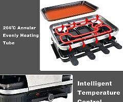 86 eur Raclette Grill 8 Person Indoor Grill Machine 8 Mini Non Stick Grill Pan - Image 3/6