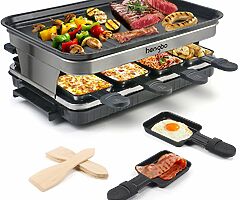 86 eur Raclette Grill 8 Person Indoor Grill Machine 8 Mini Non Stick Grill Pan - Image 6/6
